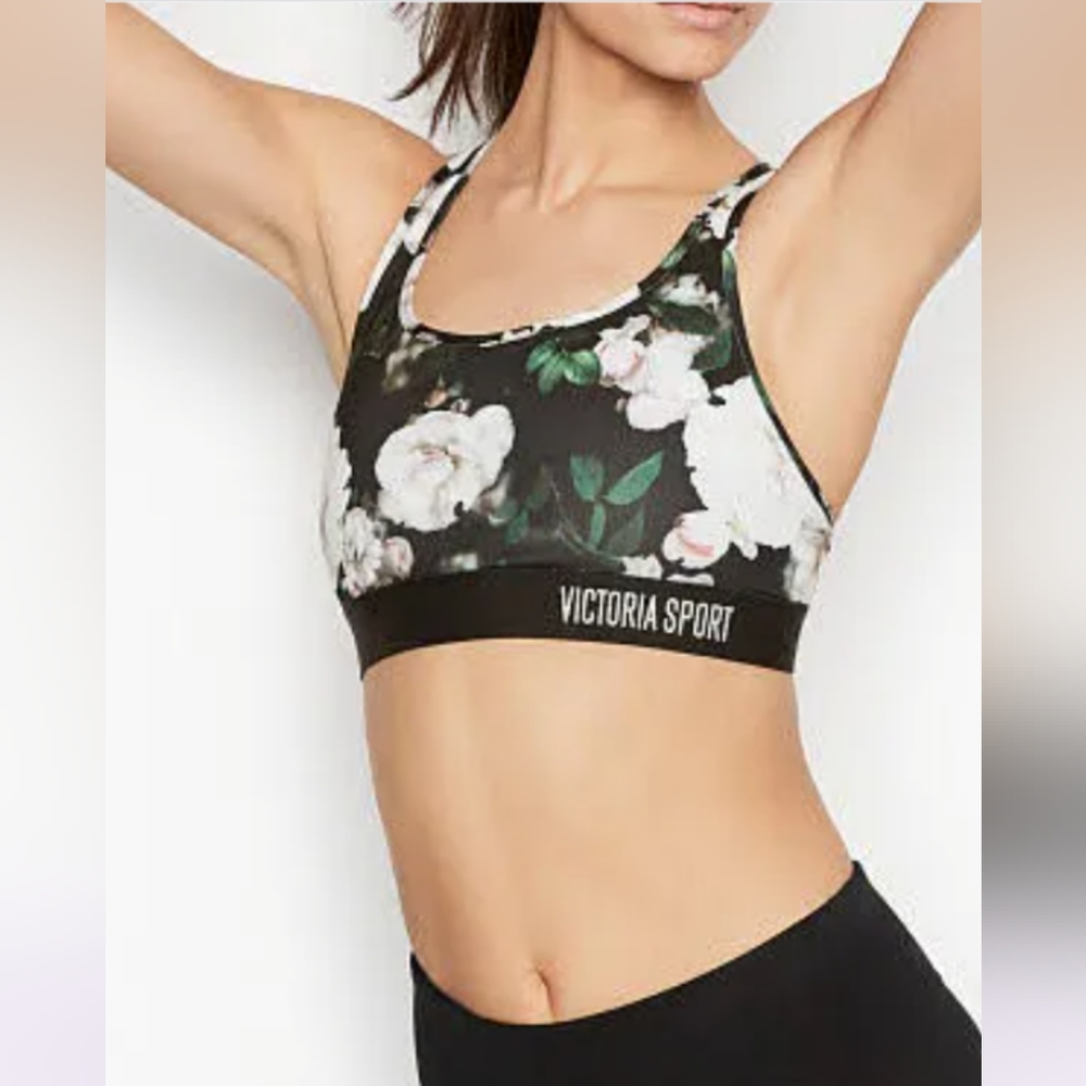 Victoria's Secret Sport The Player Racer Back Floral Print Sports Bra NWT Medium